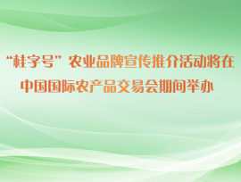 “桂字号”农业品牌宣传推介活动将在中国国际农产品交易会期间举办