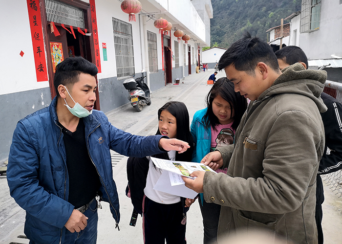 南南丹县八圩瑶族乡结合疫情开展春耕备耕生产做好草地贪夜蛾防控宣传